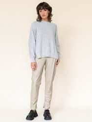 Womenswear: Knit Jumper with Open Zip Detail Sleeve in Silver