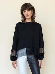 Womenswear: Poet Sleeve Knit Top in Black