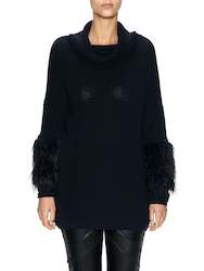 Womenswear: Knit Jumper with Faux Fur Sleeves (New Colourway)