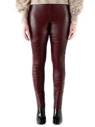 Womenswear: Leather Front Quilted Ponti Pants