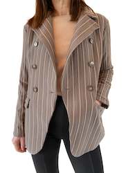 Womenswear: Pinstripe Double Breasted Blazer