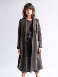 Womenswear: Classic Knit Coat with Genuine Leather