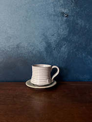 Kitchenware wholesaling: Mug by Sai - Saucer - White/Black