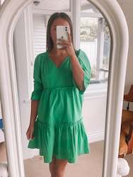 Youth: Green Ruffle Mini Dress