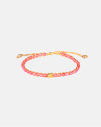 Gemstone Gold: Pink Coral Bracelet | Gold