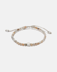 Gemstone Silver: Peach Moonstone Bracelet | Silver