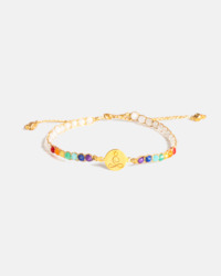 7 Chakras: Lotus 7 Chakras Moonstone Bracelet | Gold