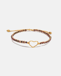 Rhodolite Garnet Heart Bracelet | Gold