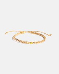 Crystal: Crystal Metallic Nugget Bracelet | Gold