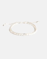 Pearls: Pearl Oval Bracelet | Silver