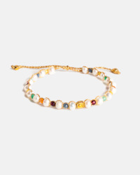 Pearls: Pearl & Gemstone Bracelet | Gold