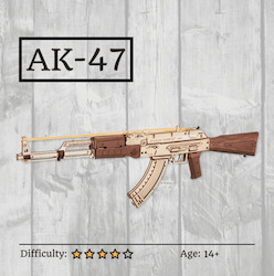AK-47 Assault Rifle 3D Wooden Puzzle