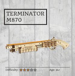 Hobby equipment and supply: Terminator M870 3D Wooden Puzzle