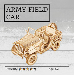 Army Field Car 3D Wooden Puzzle