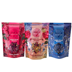 Dried Edible Flower Pouch Bundle- NEW Packaging with 25% more flowers!