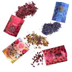 Dried Edible Flower Pouch Bundle- Set of 4! NEW Packaging with 25% more flowers!