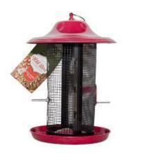 Dual wild bird feeder - red rock - seed and feed