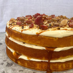 Cakes Corporate Catering: Roasted Rhubarb, Pistachio & Salted Caramel Cake