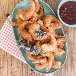 Coconut prawns with sweet chilli