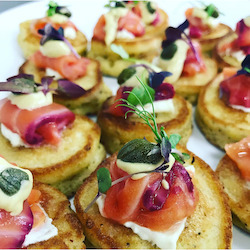 Finger Food Corporate Catering: Blinis with Smoked Salmon
