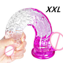 G-spot Massager Clear PVC Masturbator Dildo with Powerful Suction Cup