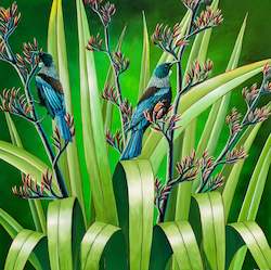 Two Tui on a Harakeke Flax - Limited edition of 20