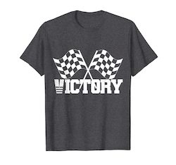 Victory Checkered White Flag Race Car T-Shirt Gifts