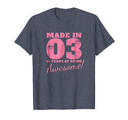Sweet 16th Birthday Party Gifts 16 Years Old 2003 T-Shirt