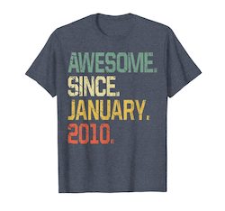 10 Years Old Shirt Gift- Awesome Since January 2010 T-Shirt