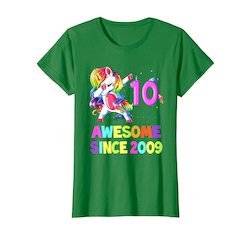 10 Years Old 10th Birthday Unicorn Dabbing Shirt Girl Party