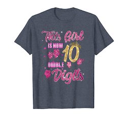 Nz: 10 Years Old 10th Birthday Girl 10 Double Digits Gift Shirt