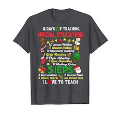 12 Days Of Teaching Special Education Teacher Elf Christmas T-Shirt