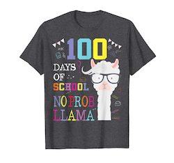 100 Days Of School Shirt No Probllama Llama 100th Day Tshirt