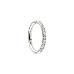 Hinged Pave Gem Side Ring (Surgical Steel)