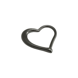 Black Hinged Heart Ring (Surgical Steel)