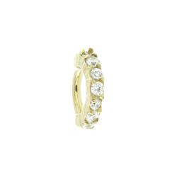 Jewellery: Gold Multi Gem Rook Ring (Surgical Steel)