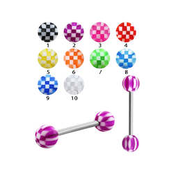 Barbell Chequered (Surgical Steel)