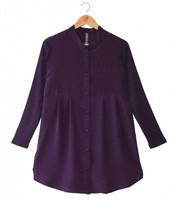 Womenswear: Silkbody Puresilk Women's Knit/Woven Tunic Shirt Silkbody