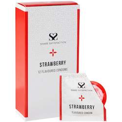 Share Satisfaction Flavoured Condoms Strawberry 12 Pack