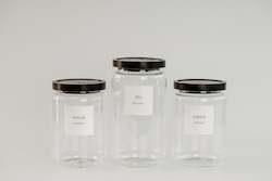 Kitchenware: LUXE NOIR Daily Grind Set (with Jars & Labels)