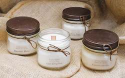 Candle: Small mason jar wood wick candle