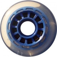 Skateboard: TGM Inline Rollerblade WHEELS Clear/Blue 72mm 76a