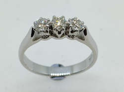Jewellery: 9WG 3 Stone Diamond Ring 144675-W9-D