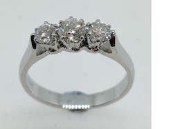 18WG 3 Stone Diamond Ring 145103-W18-D