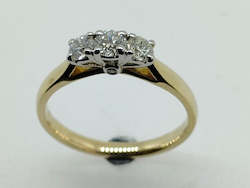 Jewellery: 9CT 3 Stone Diamond Ring L20899D