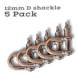5 Pack D Shackles (12MM - 2500KG) & 2 Free Anti Theft Clips