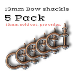 5 Pack Bow Shackles (13MM - 2500KG) & 2 Free Anti Theft Clips