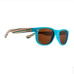 Wholesale Kids Sunglasses: LITTLE SHELLY KIDS Polarised Sunnies l Striped Arms l Age 7-10- wholesale- RRP $39.99