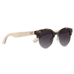 Adult Sunglasses: OLIVE TORT l Grey Lens l White Maple Arms