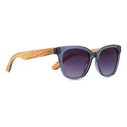 Wholesale Adult Sunglasses: NEW ** LILA GRACE MIDNIGHT BLUE - Blue Frame l Black Graduated Lens l Walnut Arms wholesale - (no GST) RRP  $$94.99
